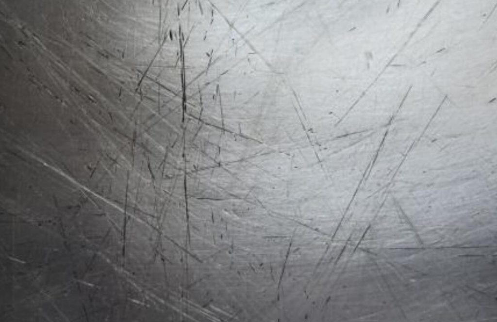 Scratches on the surface of stainless steel