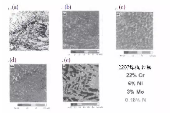 Microstructure et répartition des éléments des soudures GTA auto-fondantes de UNS S32205